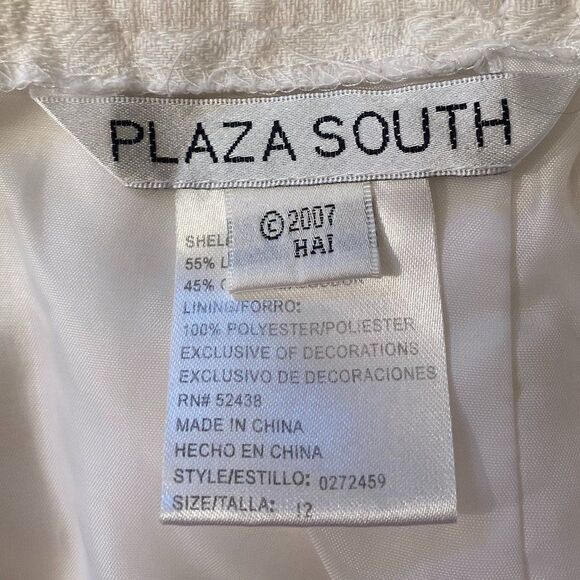 Plaza South Linen Cotton Boho Embordered Ruffle Hem Women Skirt Size 12 - Picture 9 of 10